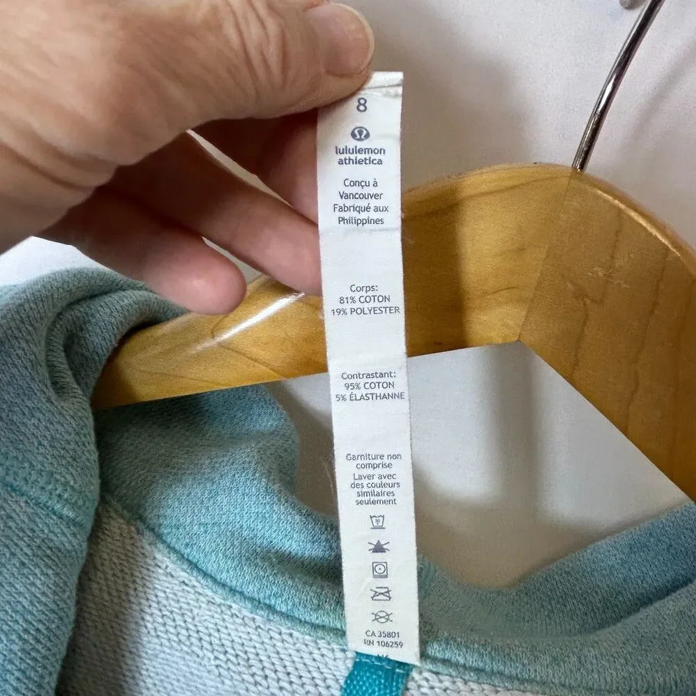 Lululemon On The Daily Women's Turquoise Blue Full Zipper Hooded Jacket Size 8